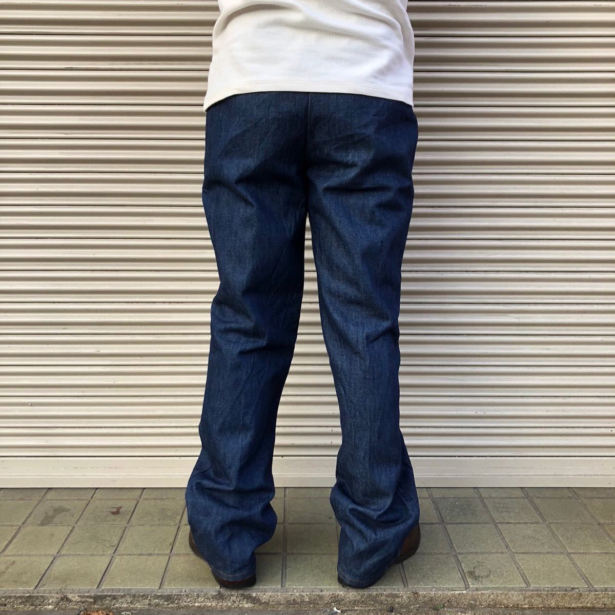 濃紺 70s sears JTF Jeans That Fit デニム ベイカー パンツ 真っ紺 ジーンズ ウエストゴム ヴィンテージ デニムパンツ タロンジップ_画像8