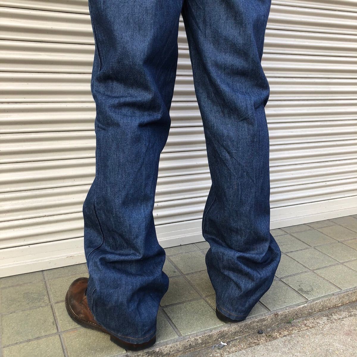 濃紺 70s sears JTF Jeans That Fit デニム ベイカー パンツ 真っ紺 ジーンズ ウエストゴム ヴィンテージ デニムパンツ タロンジップ_画像9