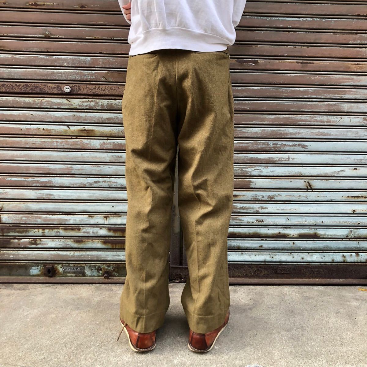 貴重 40s USMC 米軍実物 FIELD TROUSERS WOOL 米軍実物 M-43 ウール トラウザーズ パンツ 30s スラックス ミリタリー 大戦 WW2 76cm_画像7