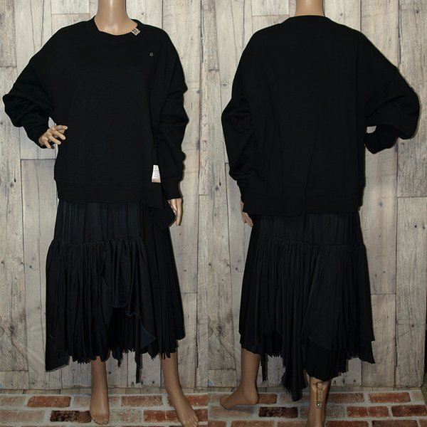 Maison MIHARA YASUHIRO◇メゾン ミハラヤスヒロ・Combined Dress ◇2022AW ブラック　Fサイズ クリーニング済み　美品