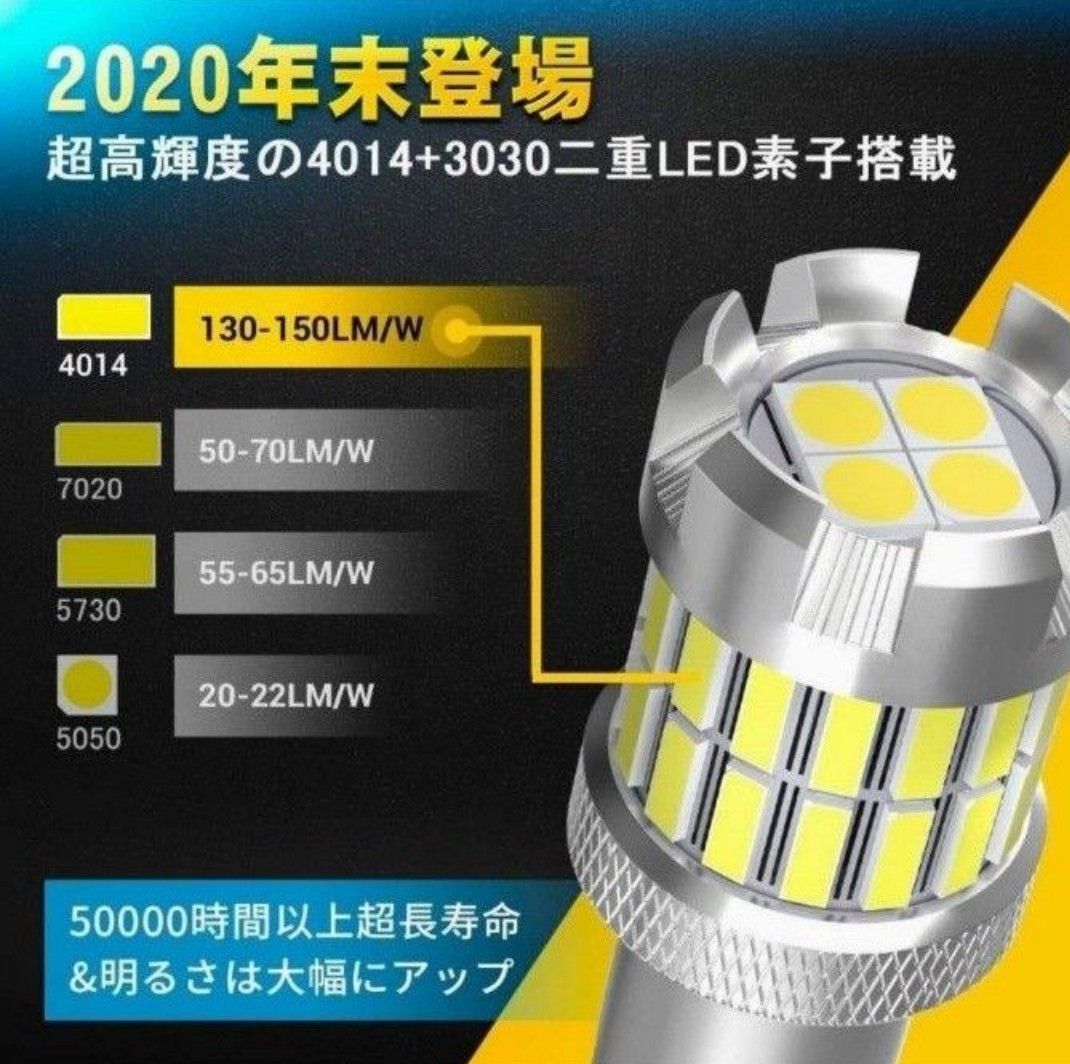 超爆光2800lm T16 LED バックランプ キャンセラー内蔵 2個