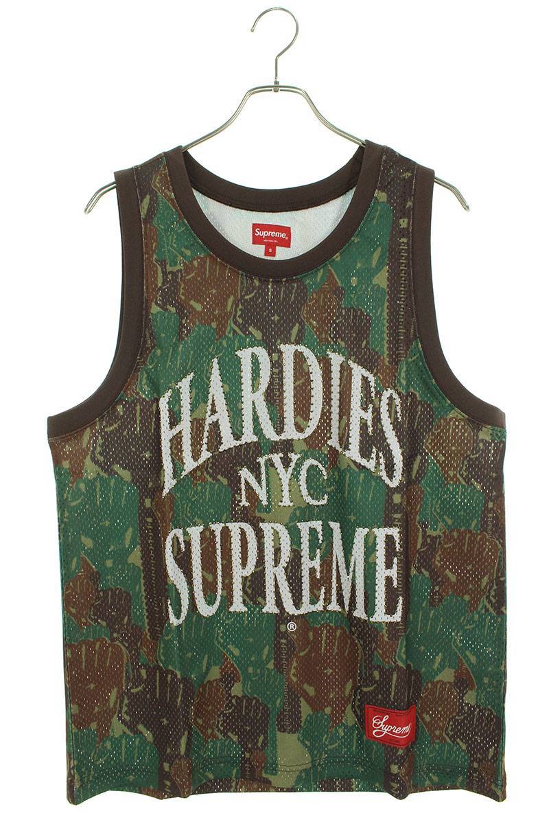 シュプリーム SUPREME 23SS Hardies Camo Basketball Jersey サイズ:S ラインストーンロゴ装飾メッシュタンクトップ 中古 BS99_画像1