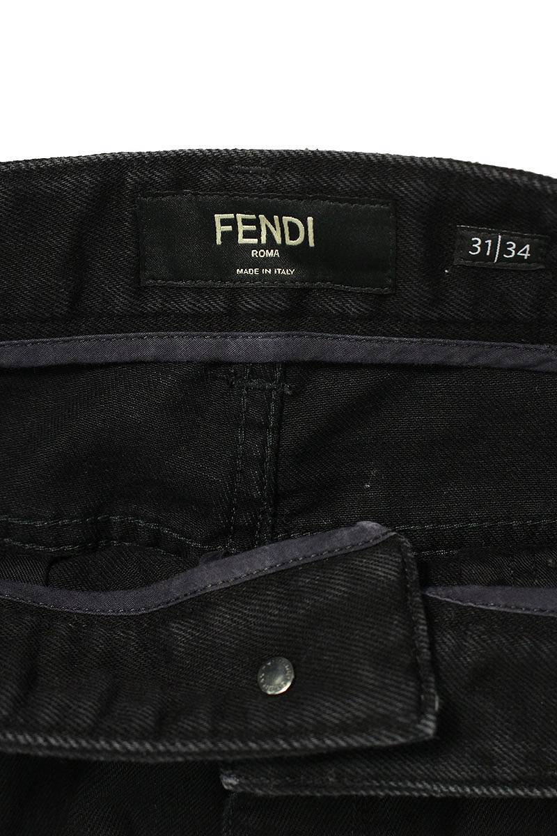 フェンディ FENDI 19SS 12CPF-19-5601 サイズ:31インチ ウエストロゴ刺繍スリムデニムパンツ 中古 BS99_画像3