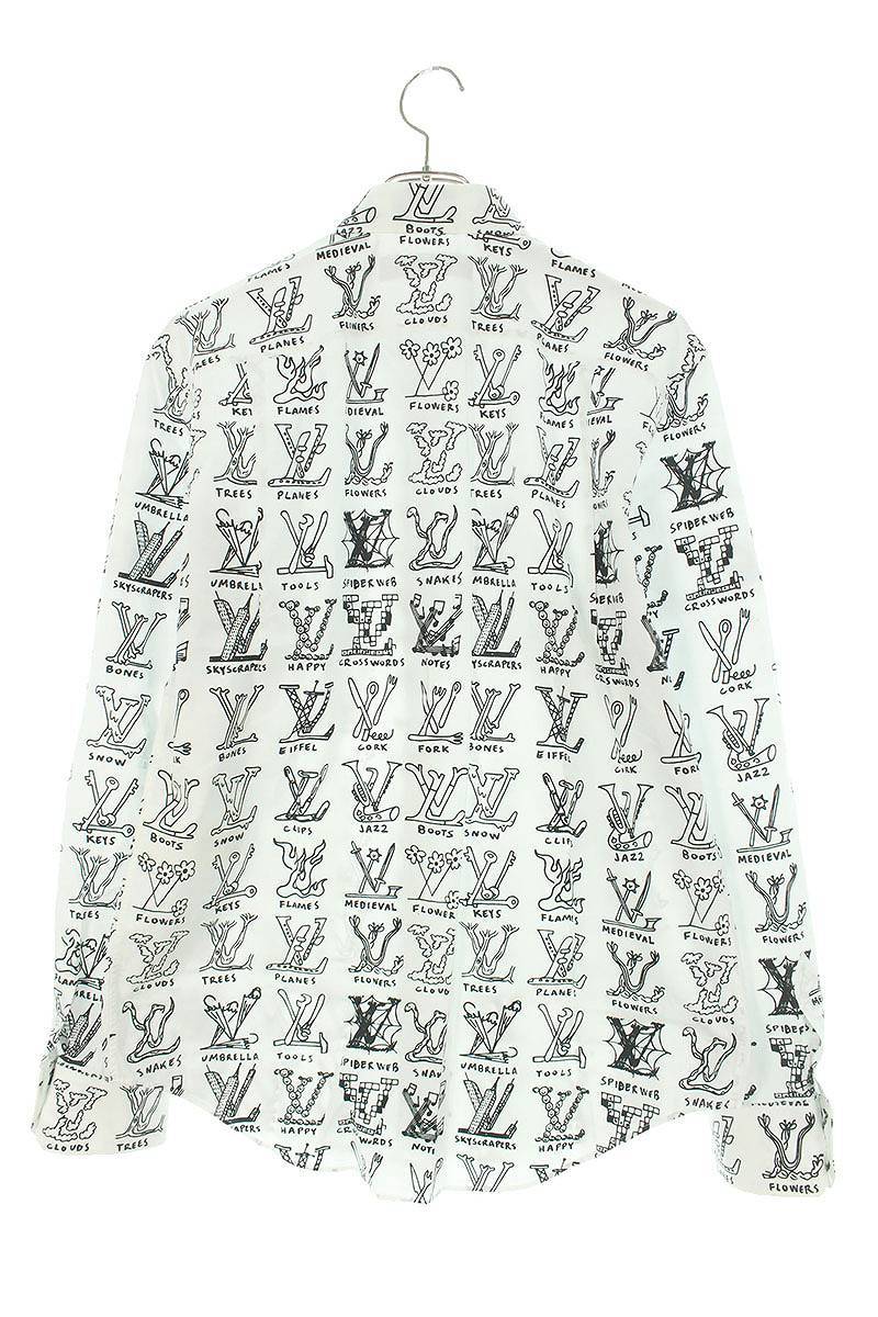  Louis Vuitton LOUISVUITTON 21SS RM211M ZIU HKS17W size :M LV Logo Play z long sleeve shirt used GZ11
