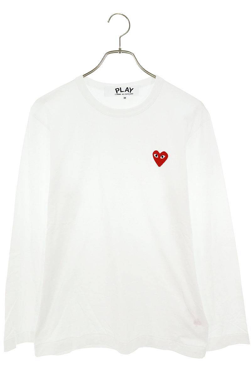 プレイコムデギャルソン PLAY COMME des GARCONS AZ-T118 サイズ:M AD2023ハートロゴ刺繍Tシャツ 中古 BS99