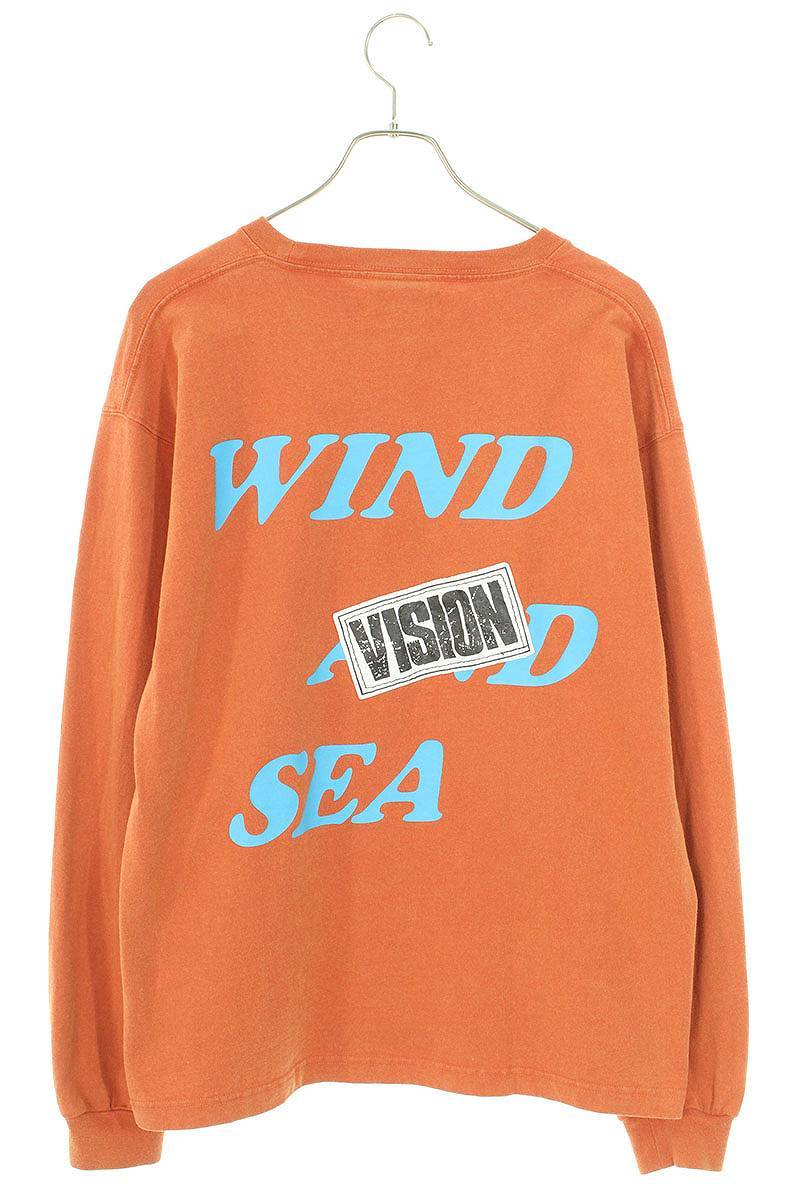 ウィンダンシー WIND AND SEA WDS-C-VISN-23-Q4-CS-01 サイズ:S フロントロゴ刺繍長袖カットソー 中古 BS99_画像2