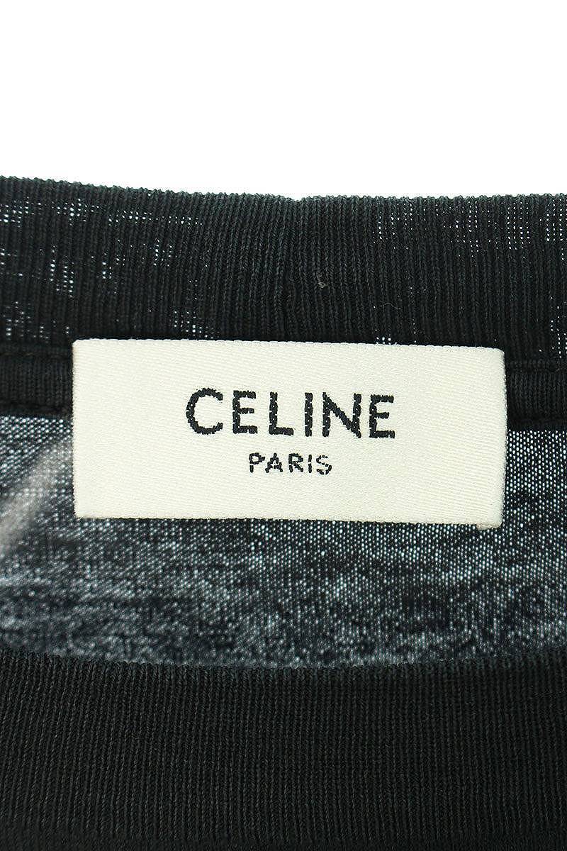 セリーヌバイエディスリマン CELINE by Hedi Slimane 21AW 2X820643O サイズ:M タイダイロゴプリントTシャツ 中古 NO05_画像3