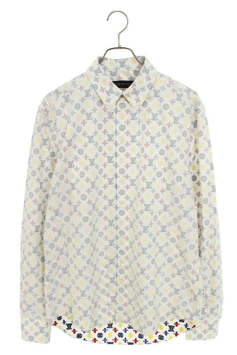  Louis Vuitton LOUISVUITTON 20AW RM202Q UTJ HJS41W size :M monogram Logo embroidery long sleeve shirt used SS13