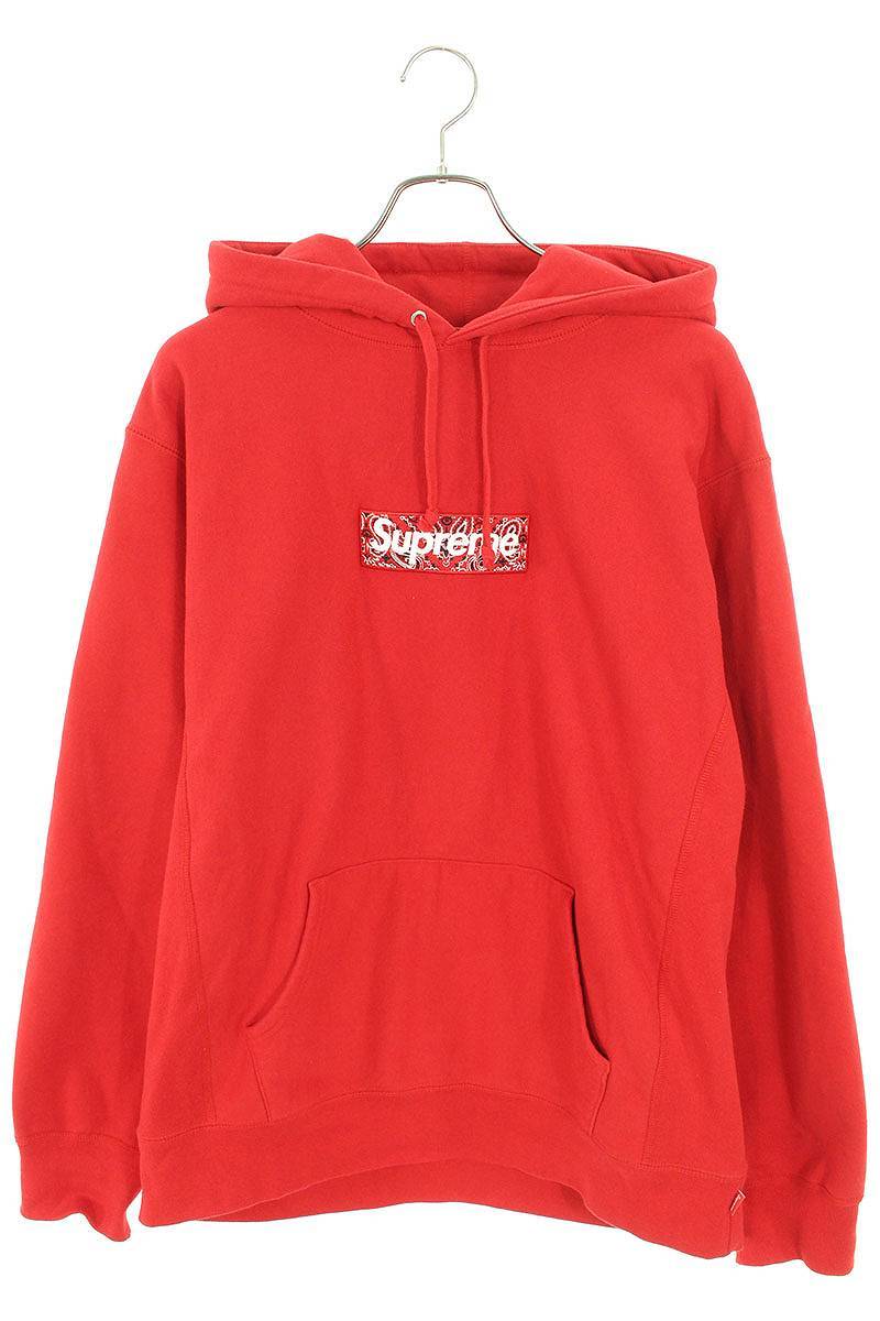 シュプリーム SUPREME 19AW Bandana Box Logo Hooded Sweatshirt サイズ:XL バンダナボックスロゴプルオーバーパーカー 中古 OM10