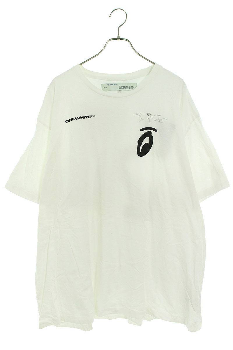オフホワイト OFF-WHITE OMAA038E19185010 サイズ:L スプリットバックアロープリントTシャツ 中古 BS99