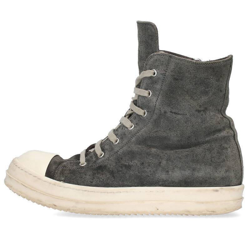 リックオウエンス Rick Owens RAMONES ラモーンズスエードレザーハイカットスニーカー 中古 OM10