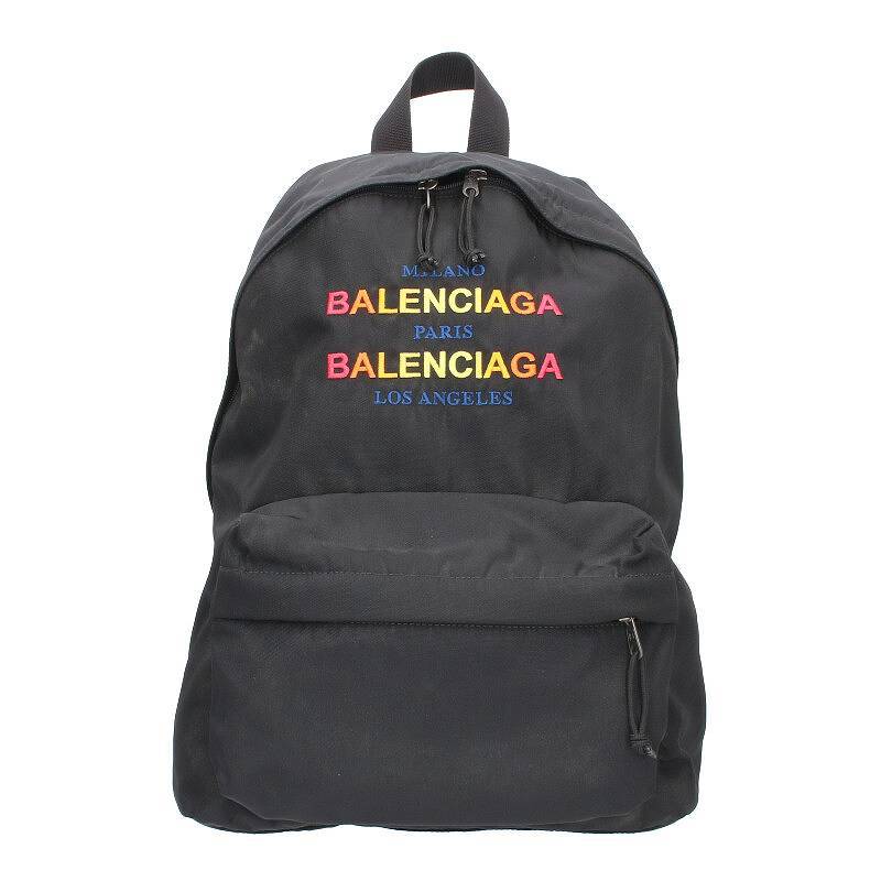 バレンシアガ BALENCIAGA 503221 ロゴ刺繍バックパック 中古 BS55