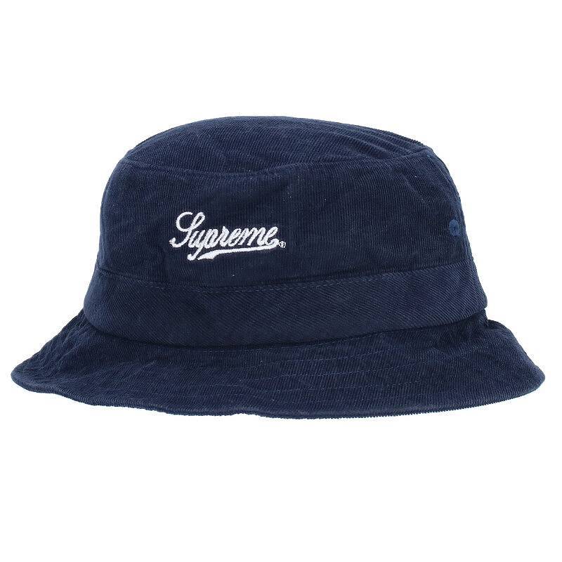 シュプリーム SUPREME 15SS Corduroy Crusher Hat サイズ:S/M コーデュロイロゴ刺繍バケットハット 中古 BS99