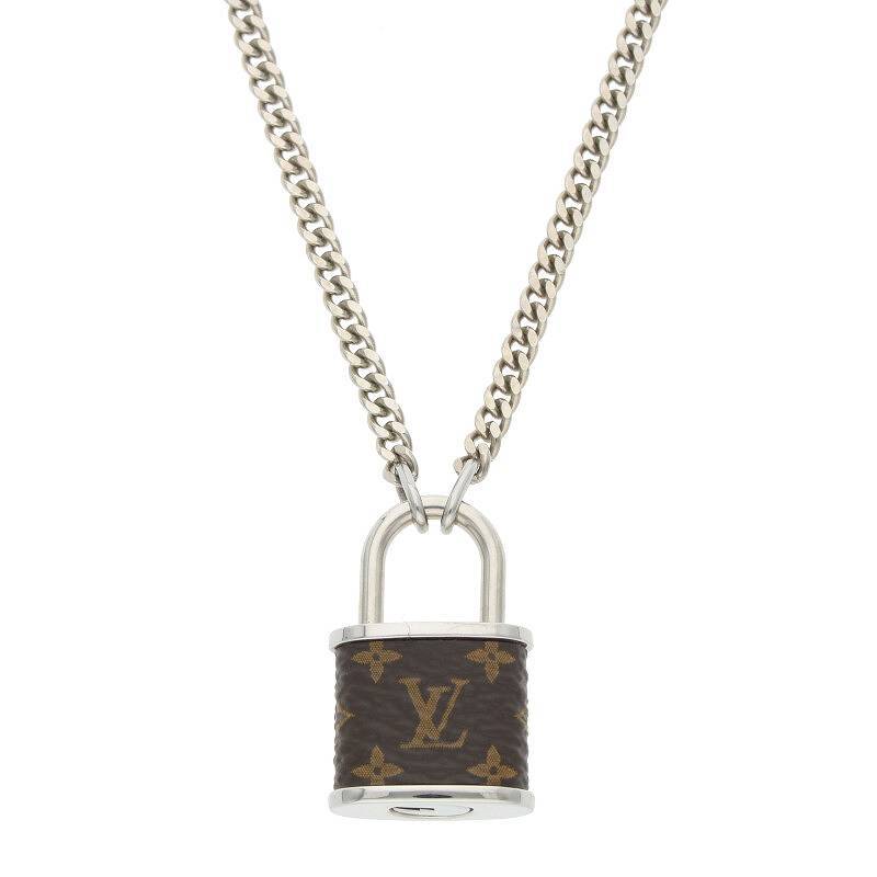 ルイヴィトン LOUISVUITTON M00525 ペンダント・モノグラム ロケット パドロックチェーンネックレス 中古 BS99_画像1