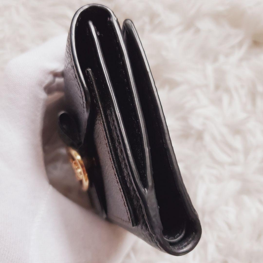 1円 極美品 COACH コーチ 3つ折り財布 シグネチャー PVC レザー切替 金金具 ゴールド金具 馬車ロゴ 馬車金具 シボ革 コンパクト_画像5