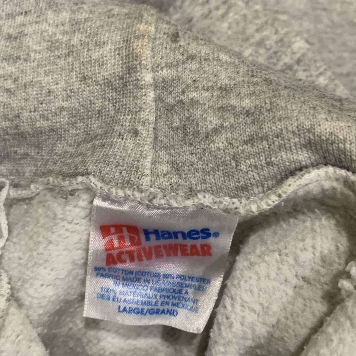 QQ ▼ ビンテージ / 都会のカジュアルウェア '米国製' Hanes ACTIVEWEAR ヘインズ USA製 90s スウェット パーカ / フーディ size:L 上着_画像7