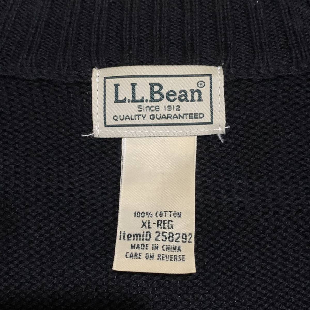 A ▼ 都会のカジュアルウェア '着心地抜群' L.L.Bean エルエルビーン コットン100% ジップアップ ニット セーター ジャケット XL ブルゾン_画像7