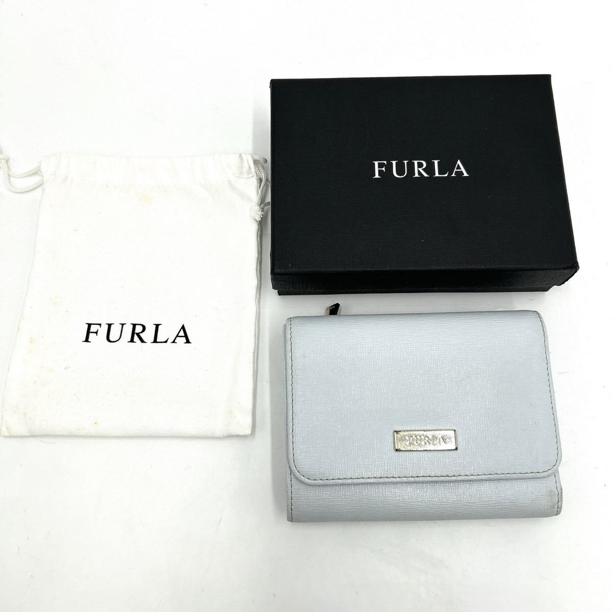 @ 箱付き・保存袋付き '極上レザー使用' FURLA フルラ 本革 LEATHER 三つ折財布 8カード入れ 小銭入れ付き ウォレット 婦人用 レディースの画像1