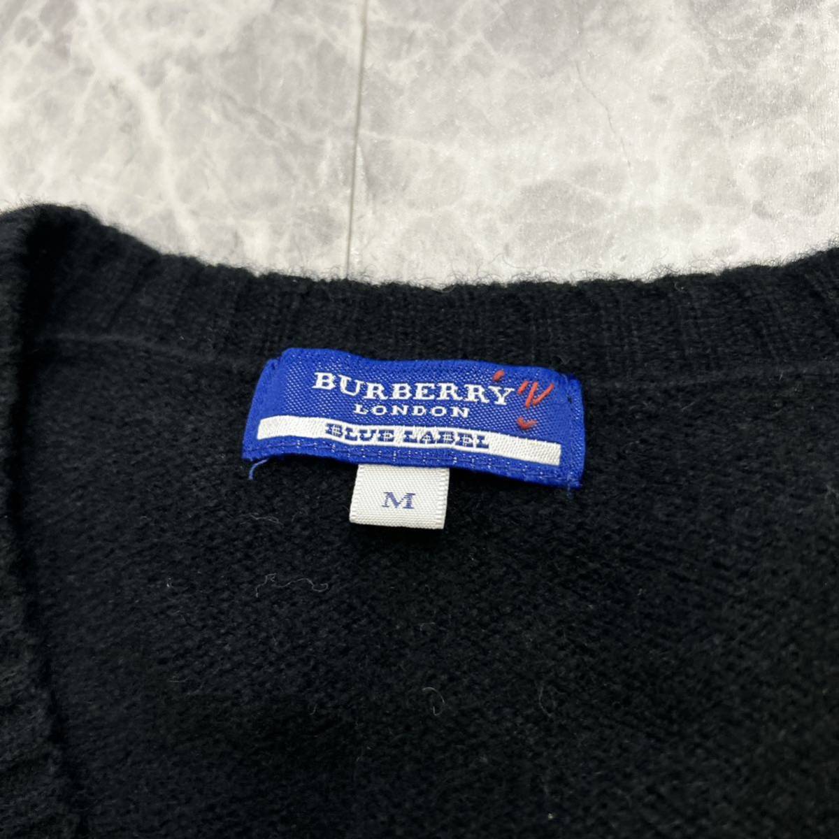 HH @ 国内正規品 '高級感溢れる' BURBERRY BLUE LABEL バーバリー ブルーレーベル 長袖 WOOL ニット Vネック セーター M 婦人服 トップス_画像5