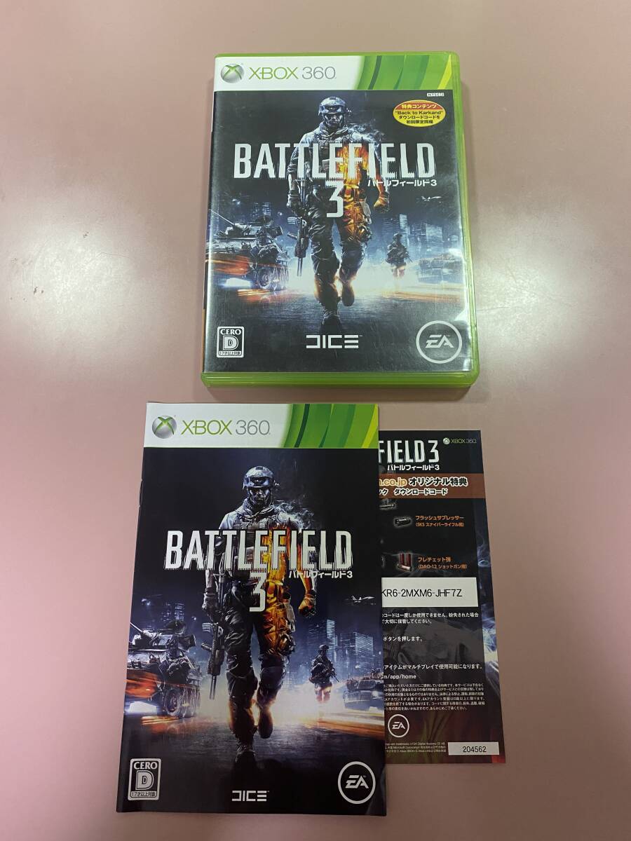 後方互換対応済 予約特典カード付 Xbox360★バトルフィールド３★used☆BF 3☆import Japan JP_画像1