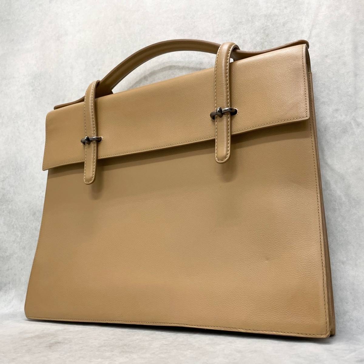 1円〜 美品 DELVAUX デルボー Szekely 1992 ビジネスバッグ ブリーフケース レザー ベージュ系 ヴィンテージ メンズ_画像1