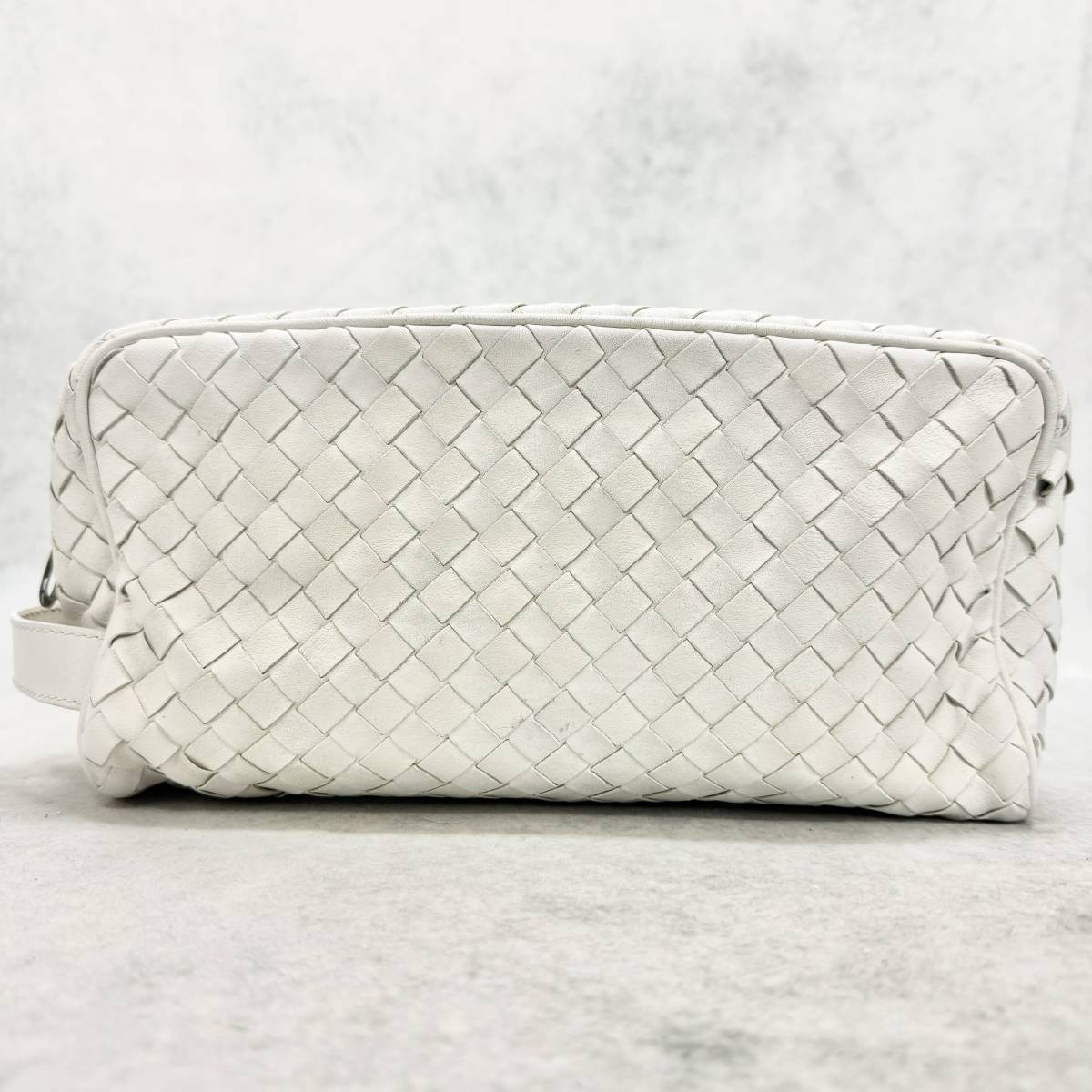 1円〜 美品 BOTTEGA VENETA ボッテガヴェネタ イントレチャート レザー セカンドバック_画像2