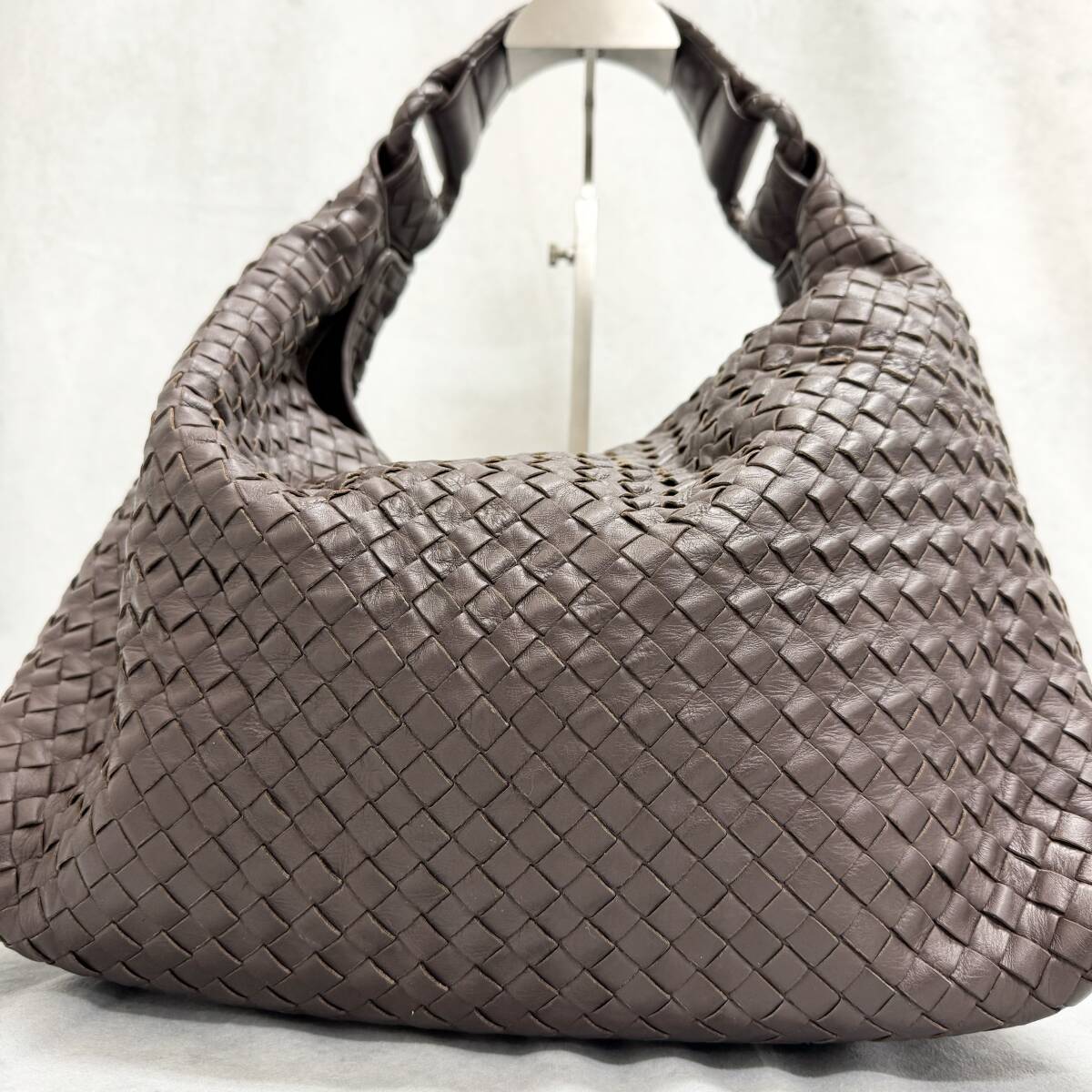 1円〜 美品 BOTTEGA VENETA　ボッテガヴェネタ　イントレチャート　ホーボー　ハンドバック　ブラウン_画像1