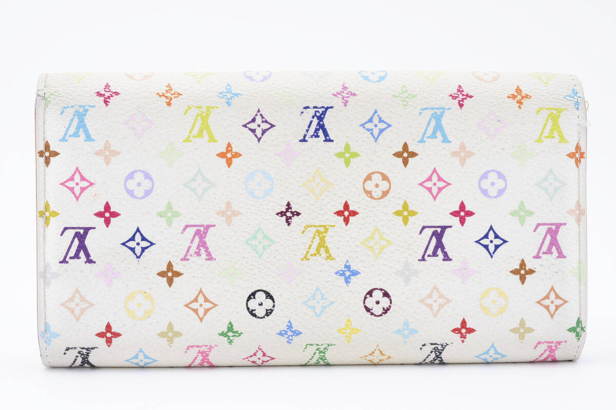 1円〜　美品　LOUIS　VUITTON ルイスヴィトン モノグラムマルチカラー 財布 ホワイト系 ポルトフォイユサラ　レディース_画像2