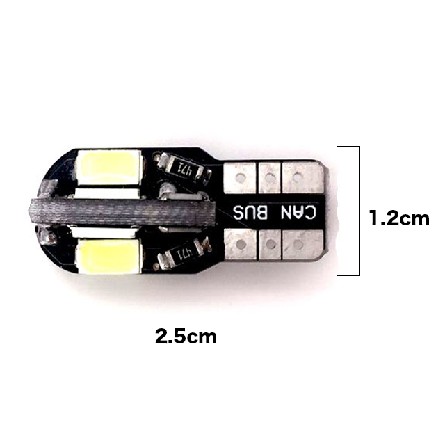 ★日曜日終了★T10（T16）8連LEDバルブ 10個 5730 ウェッジ球 8SMD 12V ウェッジ球 12V ポジション球 バックランプ ホワイト_画像2