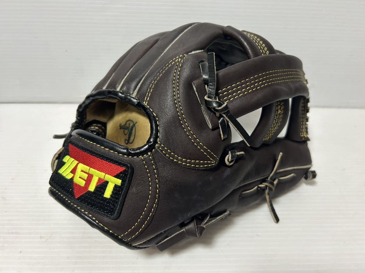 【良型】ZETTソフトボールグラブ内野手用 天然皮革製 旧ラベル 大人用 軟式野球使用可能 オールラウンドの画像1