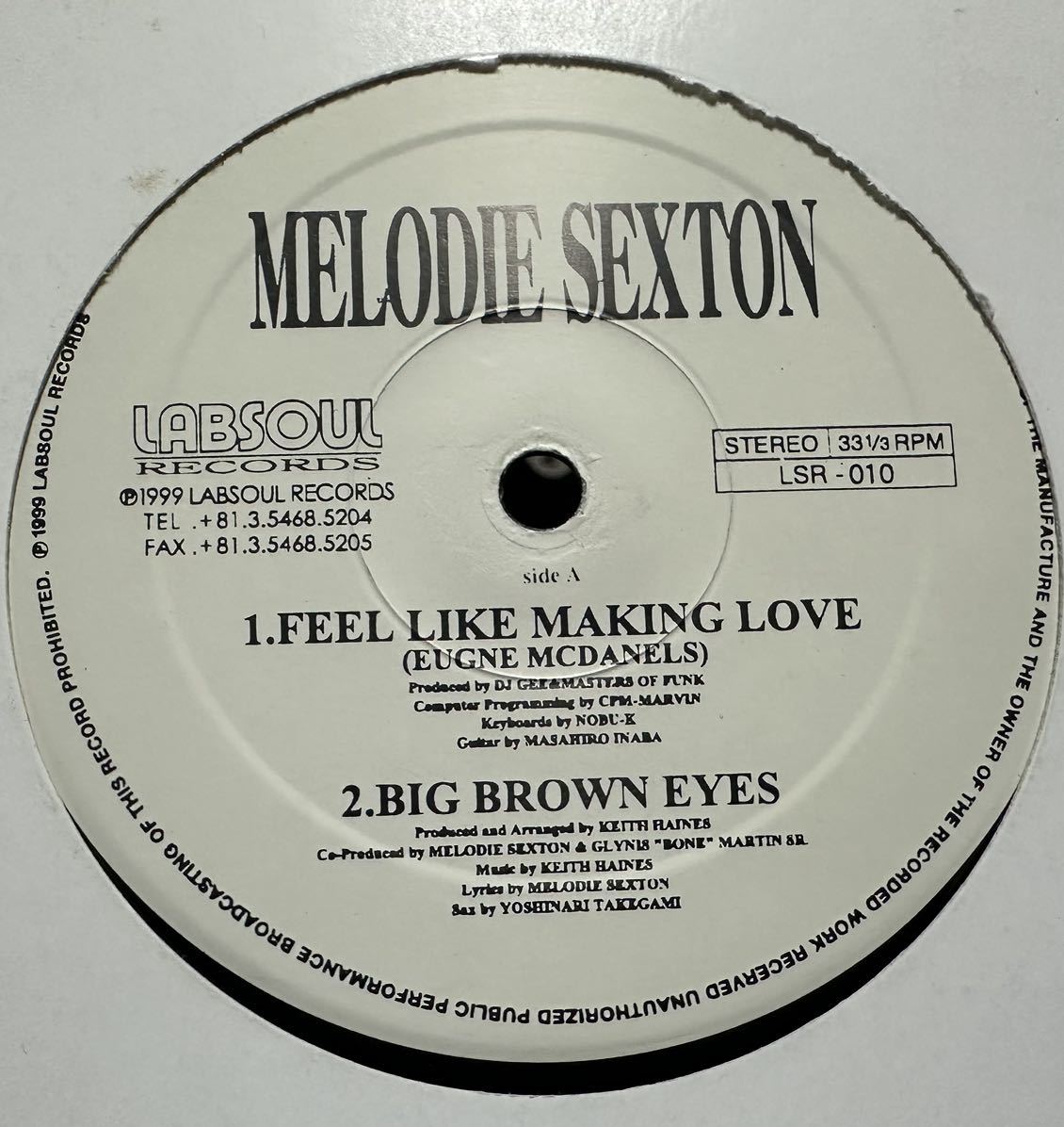 Melodie Sexton / Feel Like Making Love 12インチ　99年　JPオリジナル　Roberta Flackカバー_画像1