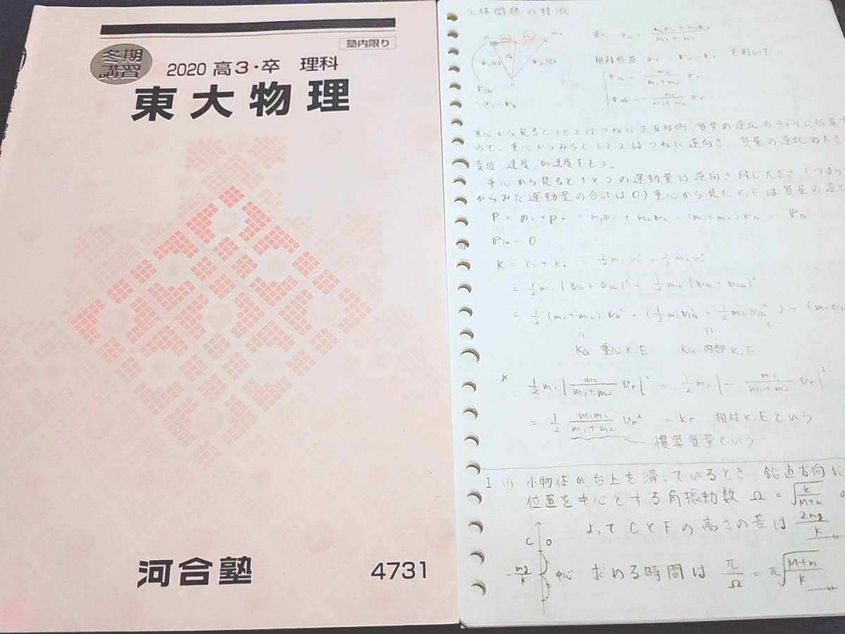 河合塾 苑田先生 冬期 東大物理 テキスト・板書フルセット 最 河合塾 苑田先生 冬期 東大物理 テキスト・板書フルセット 最