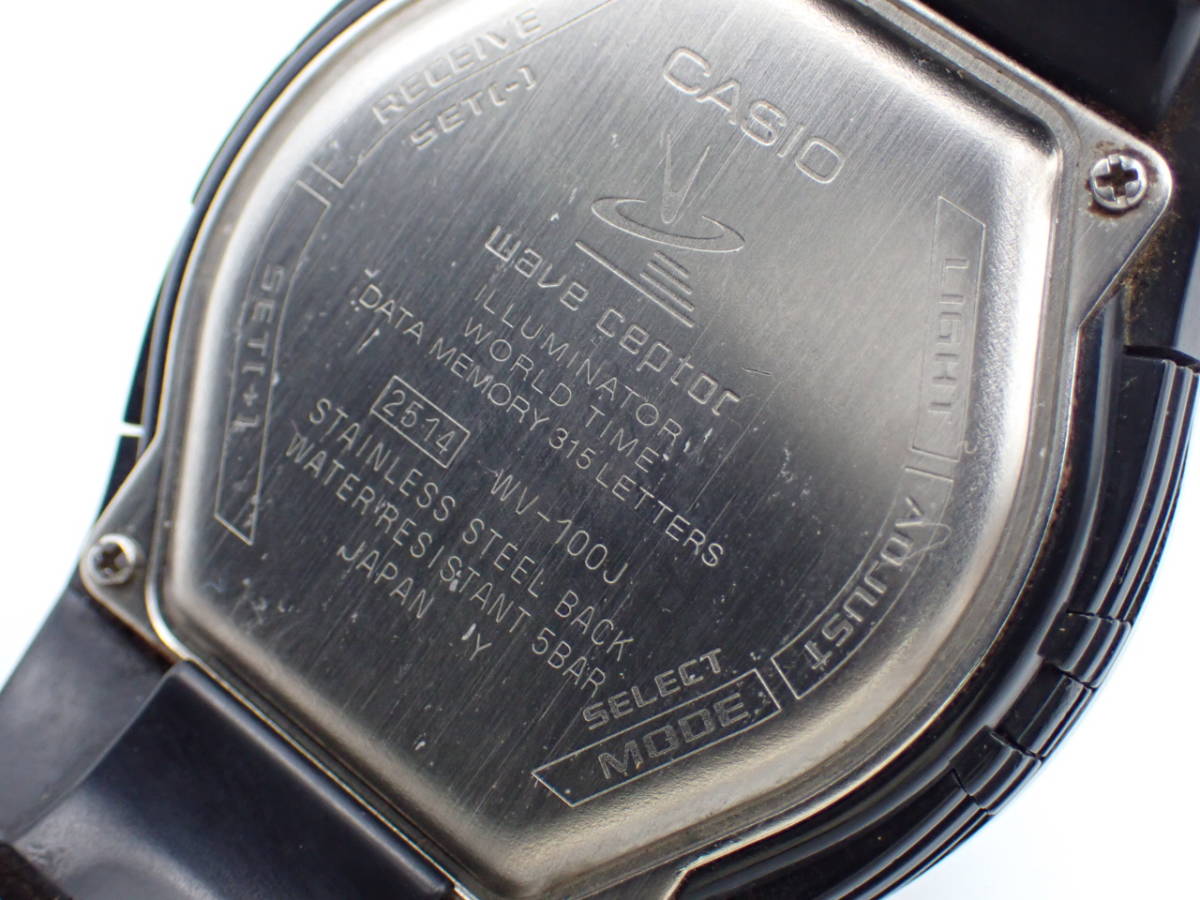 CASIO カシオ 電波ソーラー メンズ腕時計 wave ceptor ウェーブセプター WV-100J イルミネーター　ワールドタイム/N3045-800②_画像4