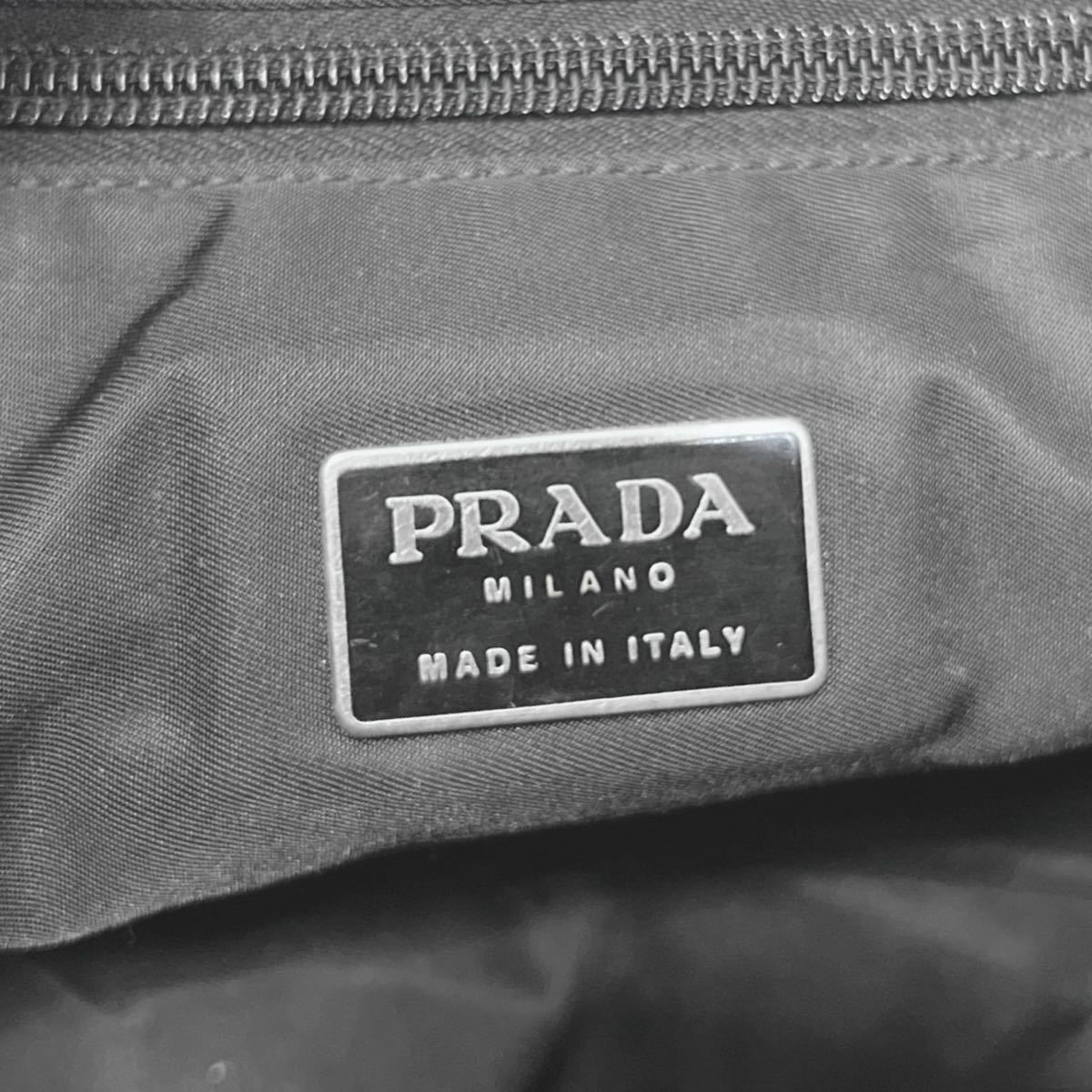 プラダ PRADA ハンドバッグ トートバッグ ナイロン 三角ロゴ ブラック 黒 白タグ レディース メンズ ウィメンズ _画像10