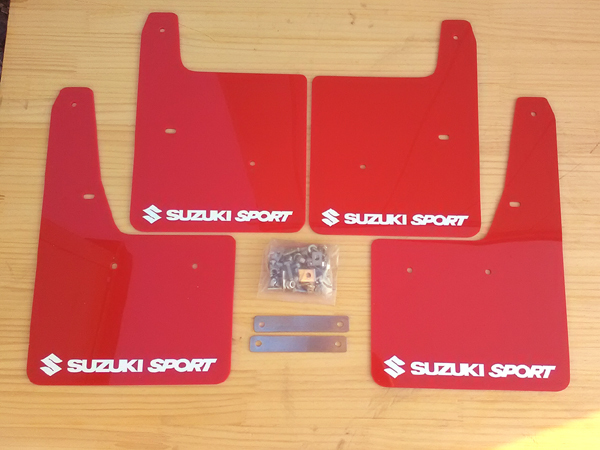 【各色製作承ります】ZC31Sスイフトスポーツ用マッドフラップ（マッドガード）一台分(赤色)【全国送料0円】_カッティングシート施工例です