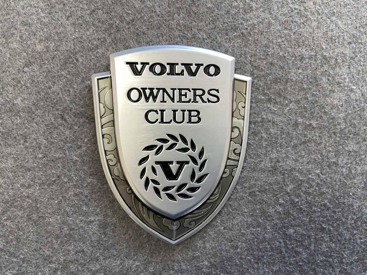 ボルボ VOLVO メタルカーエンブレム 車用デカール 飾り 金属ステッカー シール バッジ ドレスアップ 1個 シルバー 26番の画像1