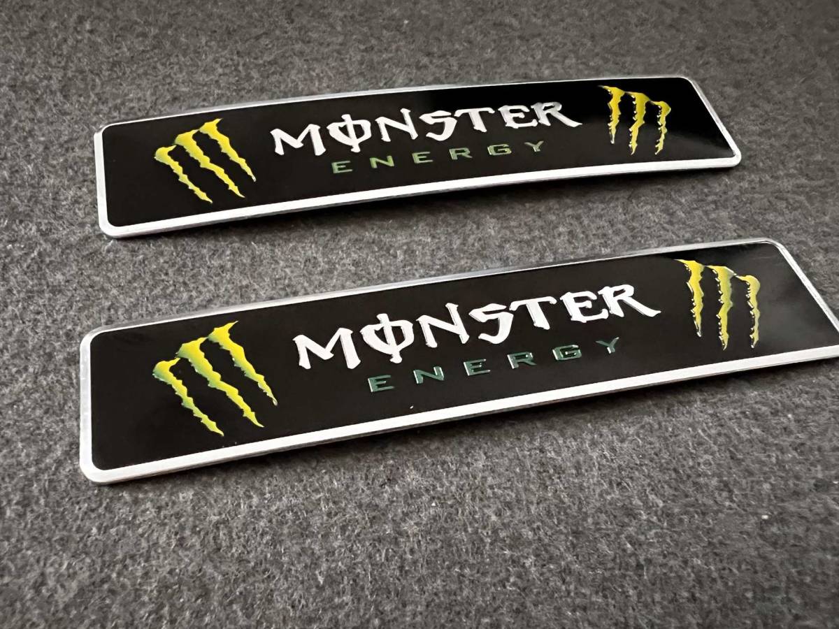 MONSTER★12*2.6CM★カーステッカー エンブレム プレート アルミ製 フェンダーバッジ シール 傷を隠す 2枚セット 559番_画像2