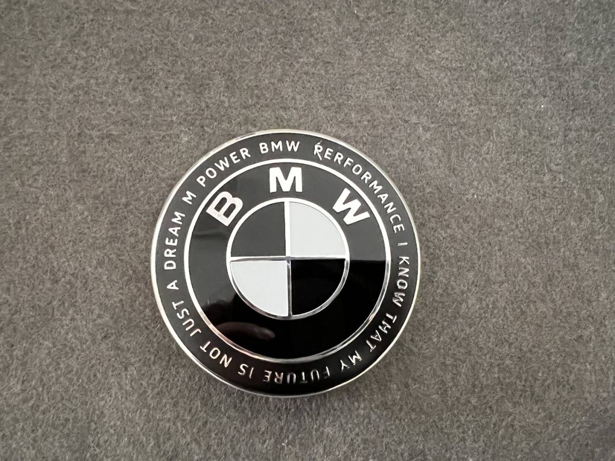 BMW50周年限定 黒白 ホイールキャップ ホイール ハブキャップ センター キャップ保護 防塵 4個セット 外径68mm 85番_画像7