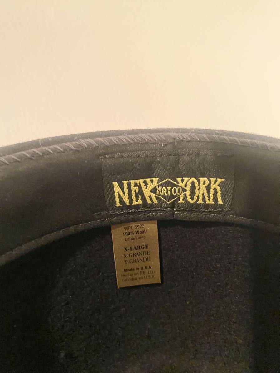 ニューヨークハット NEW YORK HAT 黒 black 中折れハット XL カジュアル フォーマル_画像9