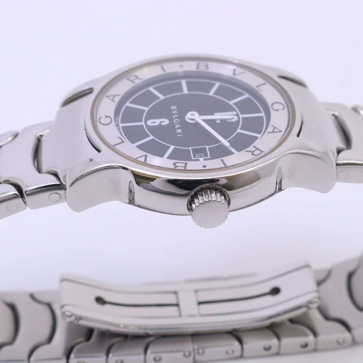  BVLGARY Solotempo кварц женские наручные часы чёрный циферблат оригинальный SS ремень ST29S[... ломбард ]