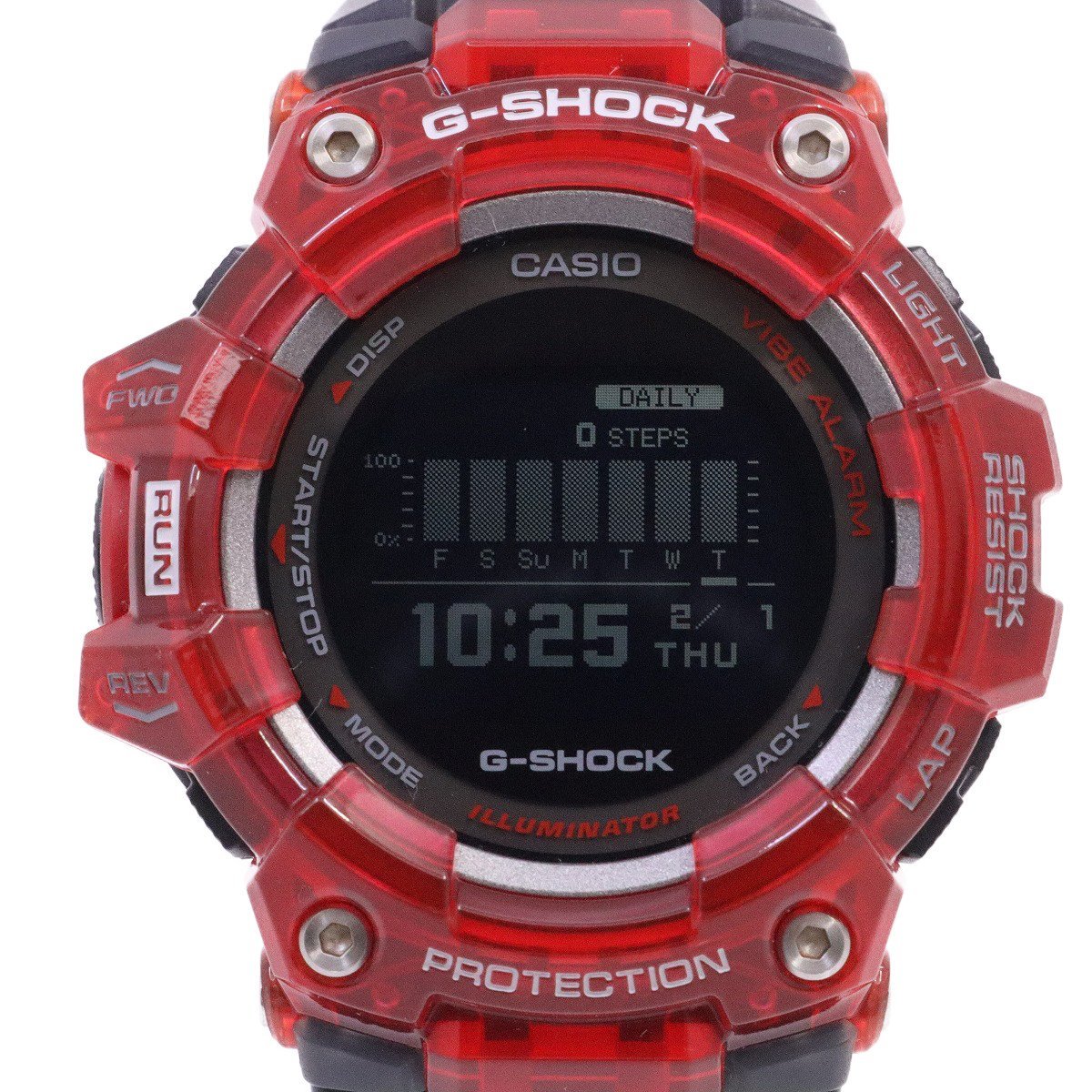 【美品】カシオ G-SHOCK G-SQUAD Bluetooth スマートフォンリンクモデル メンズ 腕時計 レッド×ブラック GBD-100SM-4A1JF【いおき質店】_画像1