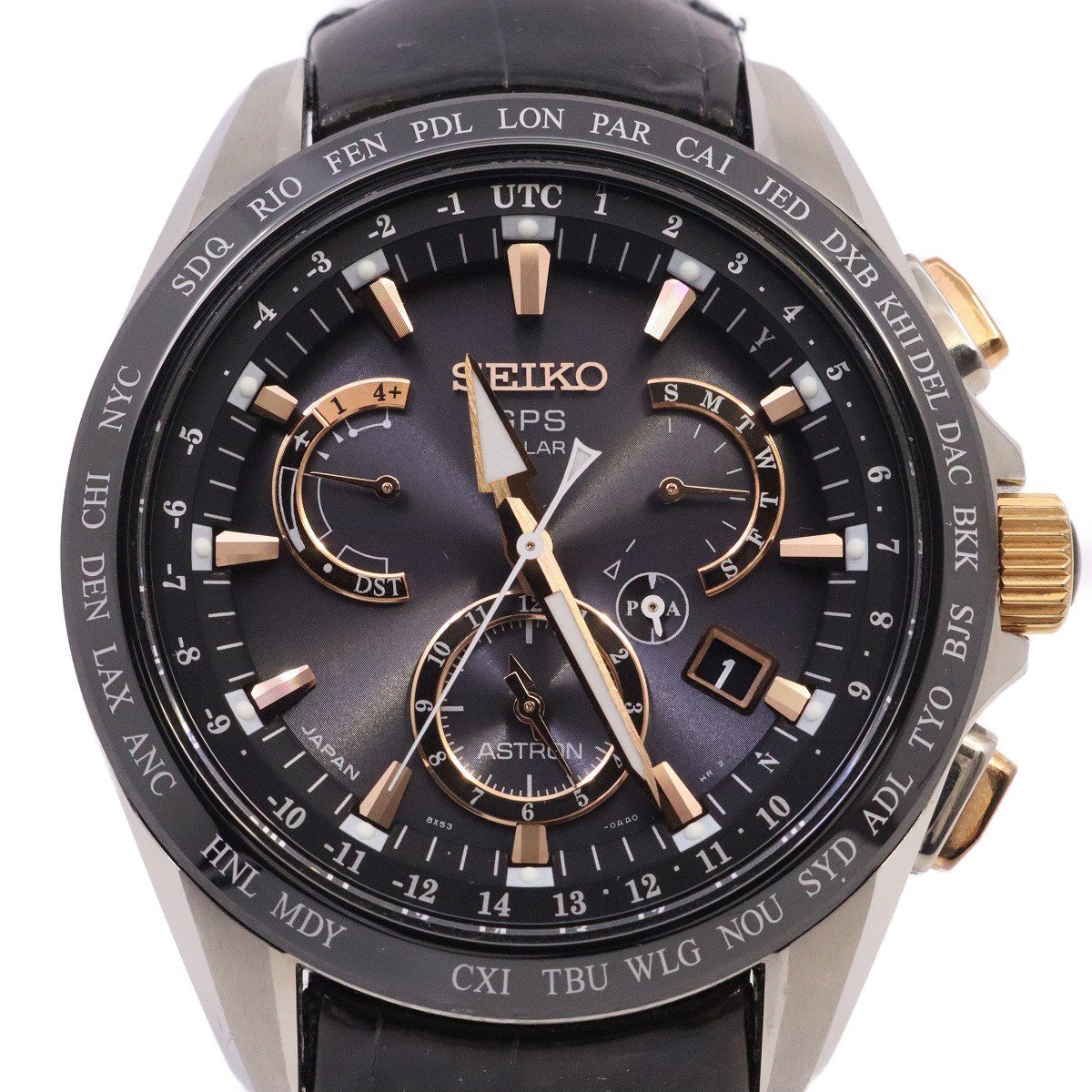 SEIKO セイコー アストロン 8Xシリーズ GPS衛星電波ソーラー メンズ 腕時計 純正クロコダイルベルト SBXB061 / 8X53-0AB0-2【いおき質店】_画像1