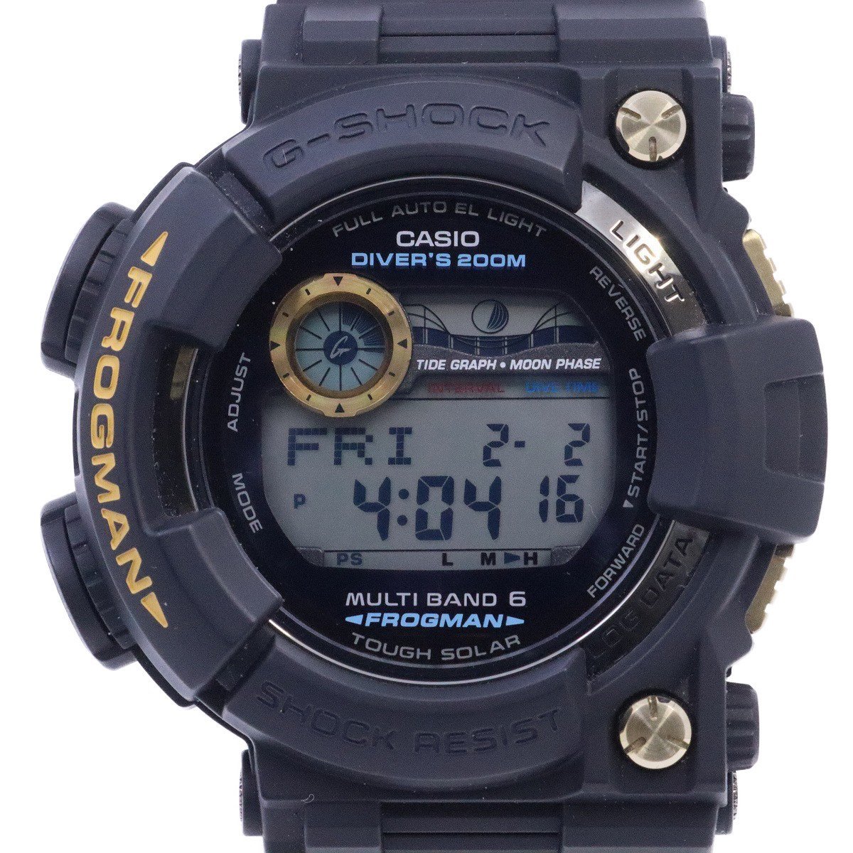 カシオ G-SHOCK フロッグマン ソーラー電波 メンズ 腕時計 ブラック×ゴールド GWF-1000G-1JR【いおき質店】_画像1