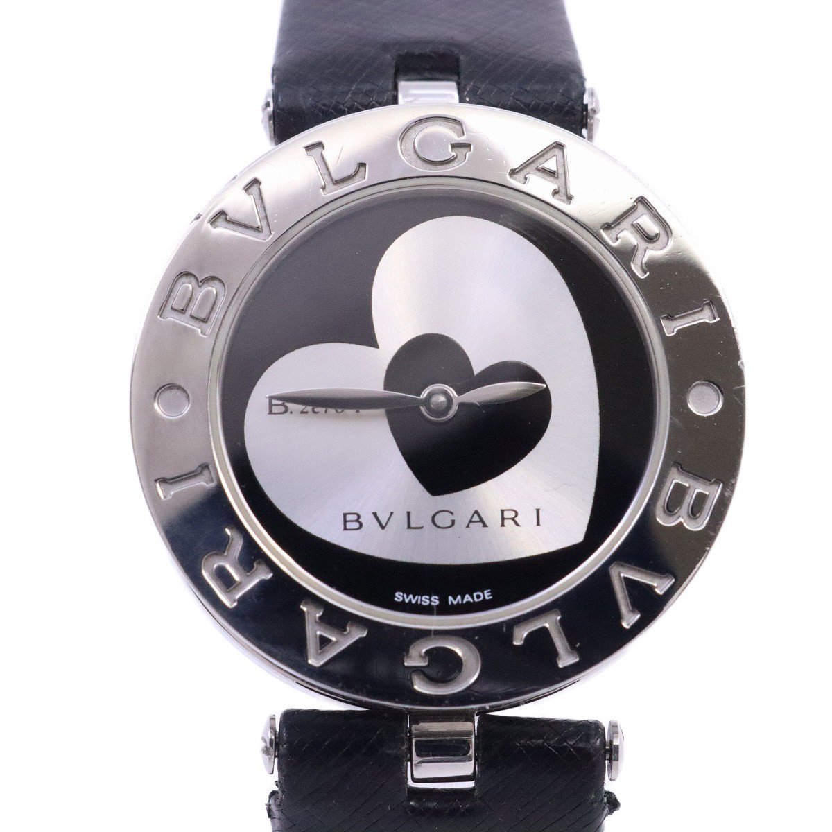 ブルガリ B-zero1 クォーツ レディース 腕時計 ダブルハート文字盤 純正革ベルト BZ30S【いおき質店】の画像1