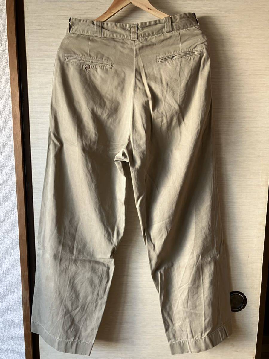 70s〜 USA製 vintage U.S.ARMY MILITARY CHINO TROUSERS ビンテージ アーミーチノ ミリタリーチノ トップボタン チノパン _画像2