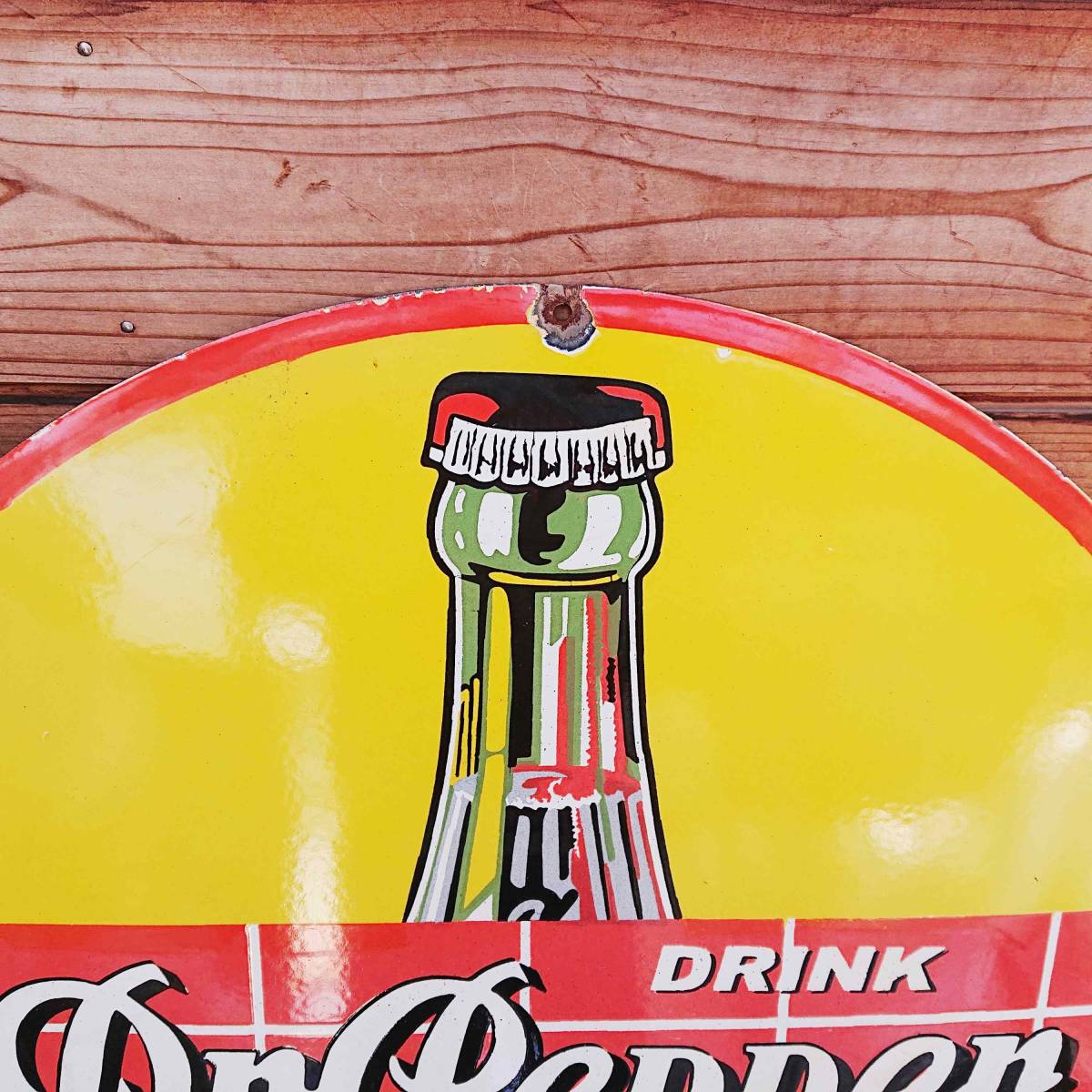 ○現品限り○巨大76cm○DR PEPPER ホーロー看板 エナメル