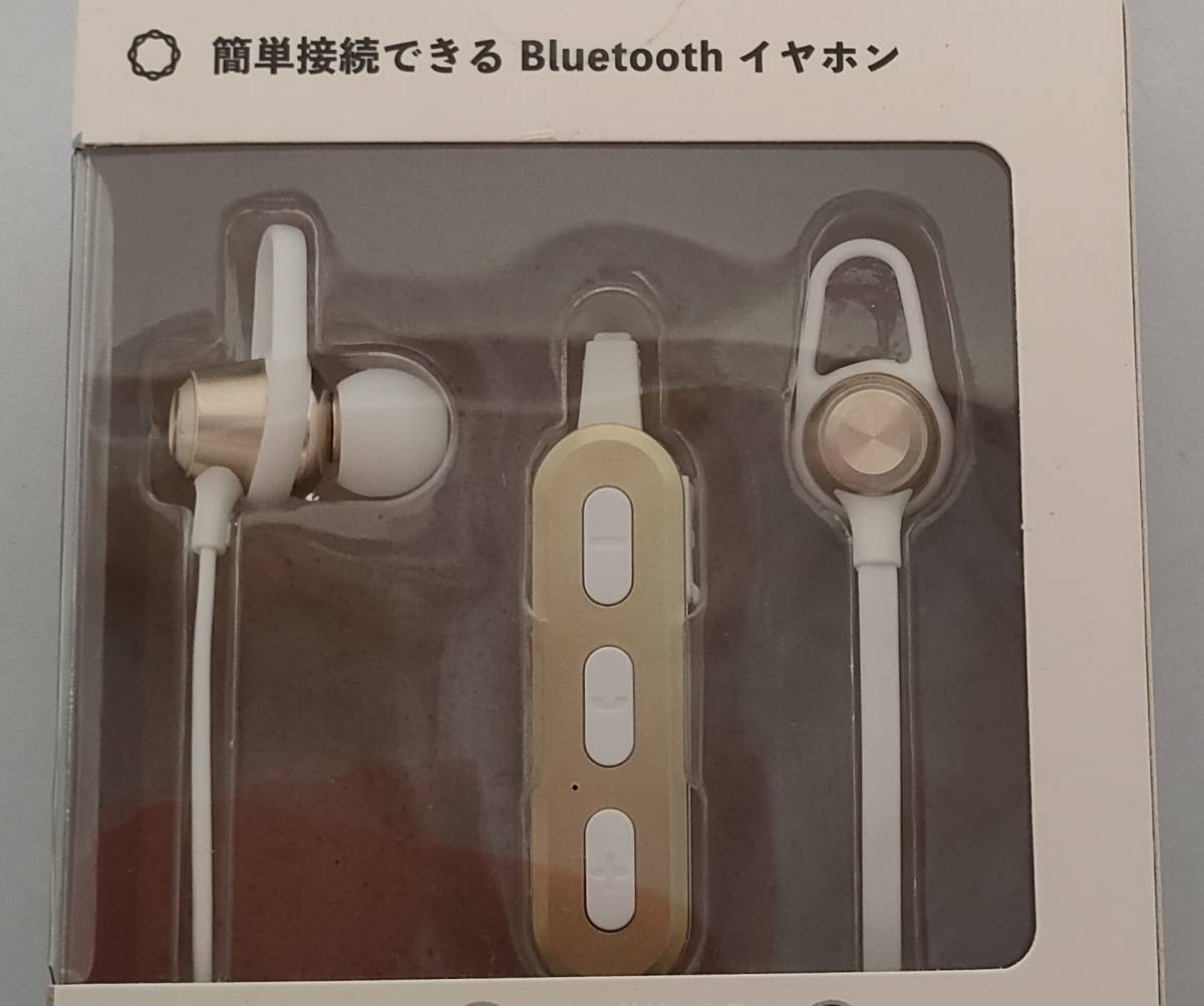 送料無料【訳あり・未使用品】ワイヤレスイヤホン シャンパンゴールド■Bluetooth 5■IPX4準拠の生活防水■ハンズフリー イヤホンの画像3