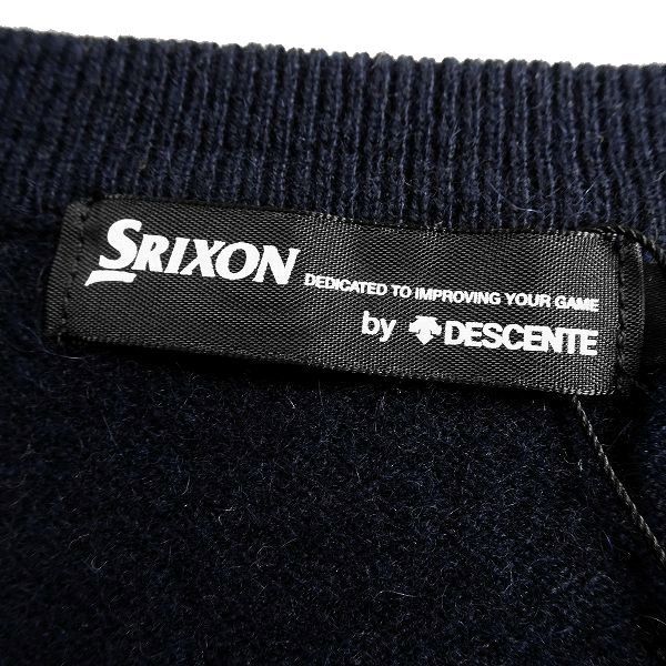 SRIXON by DESCENTE スリクソン バイ デサント 高級カシミヤ100％ 長袖 ニット セーター ゴルフウェア RGMQJL10 NV00 3L ▲041▼bus9165b_画像6