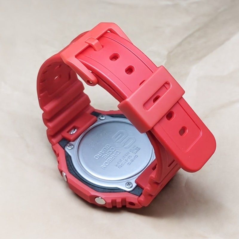 G-SHOCK GA-2100 純正ベゼル・ベルト Red (レッド) [液晶フィルム + 工具] 付 - 送料無料