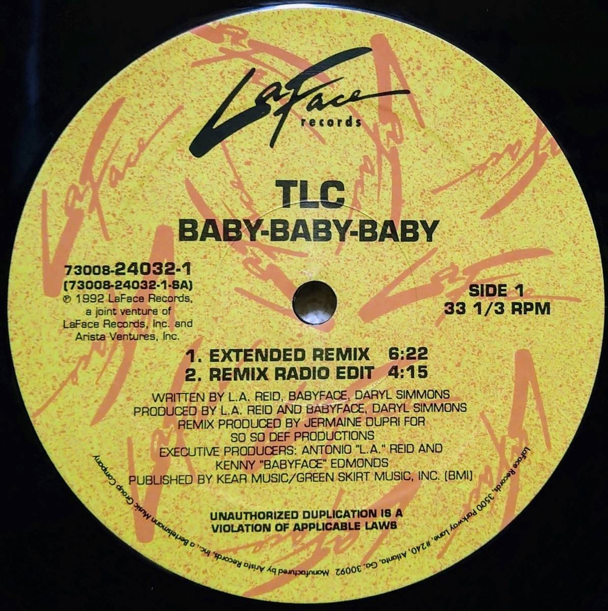 【12's R&B Soul】TLC「Baby-Baby-Baby」US盤 Produced by Babyface！ _Side1